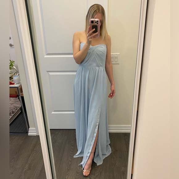 blue social bridesmaids gown - Picture 2 of 7